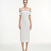 FEMININITY - Váy midi trắng