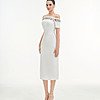 FEMININITY - Váy midi trắng - Image 5