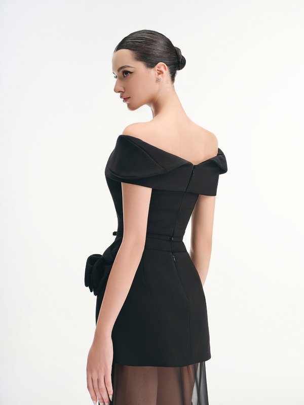 FEMININITY - VÁY ĐEN PHỐI OGANZA - Image 2