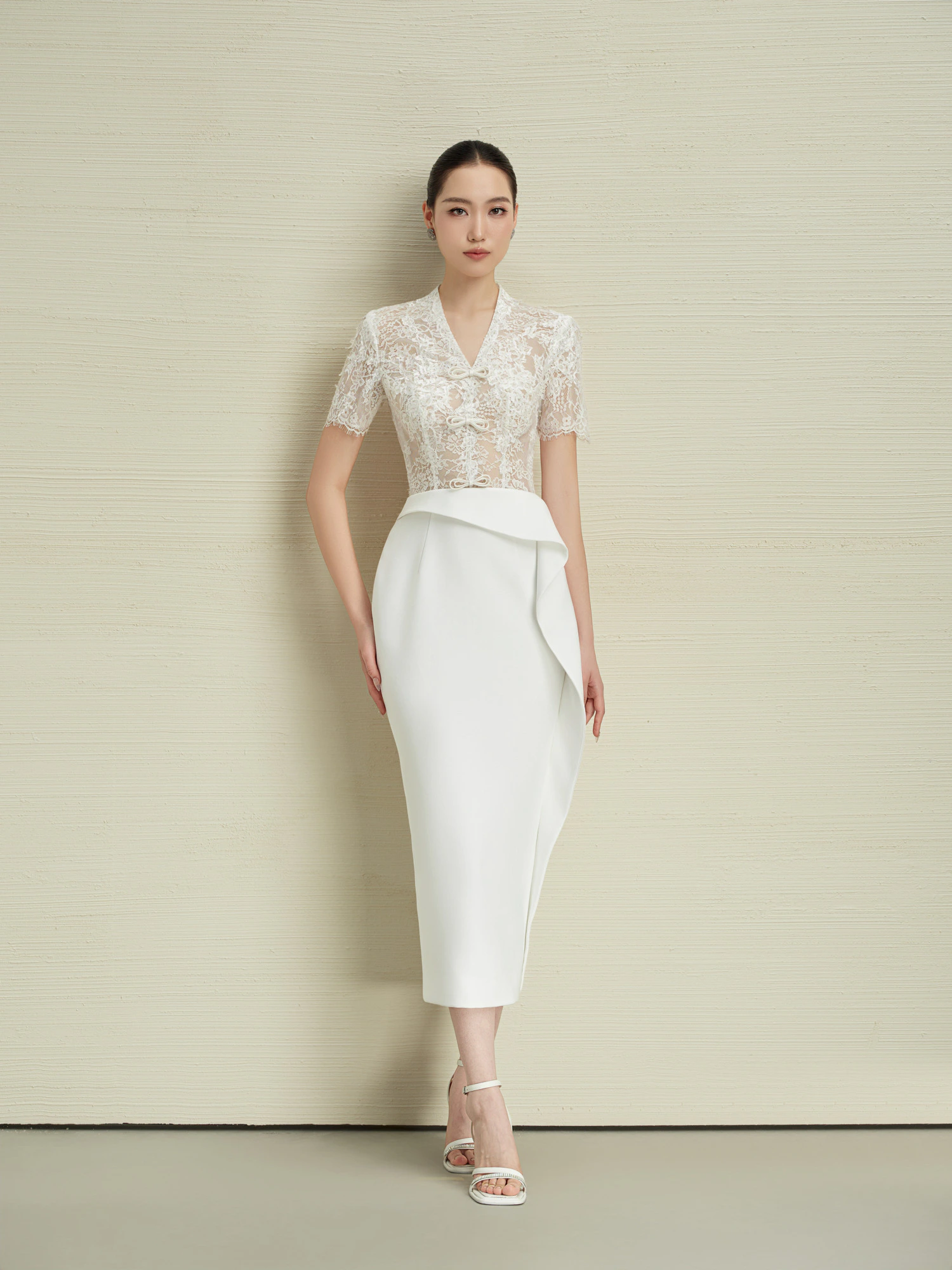 ĐẦM BÚT CHÌ PHỐI REN HOA 3D - Image 3