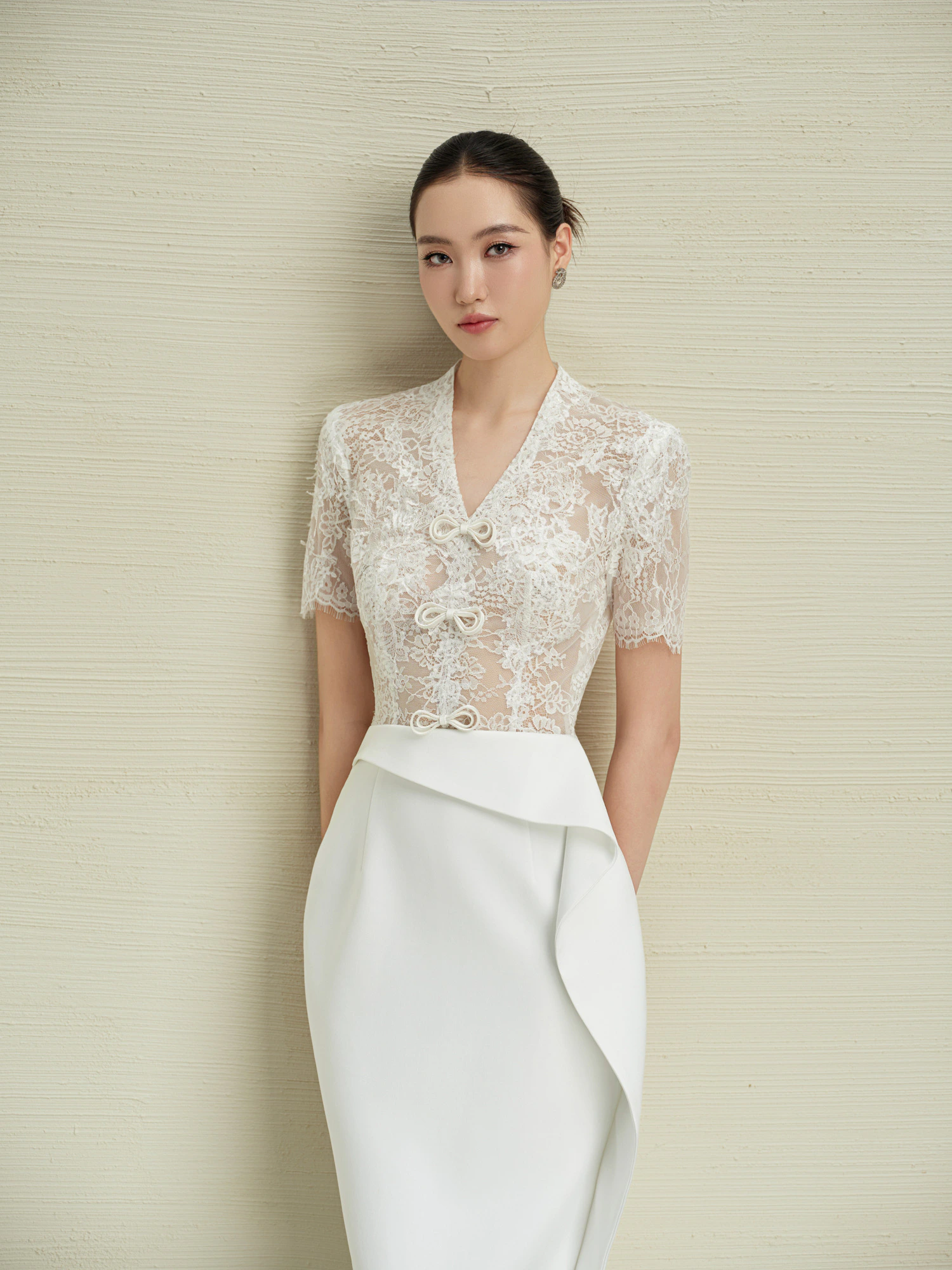 ĐẦM BÚT CHÌ PHỐI REN HOA 3D - Image 5