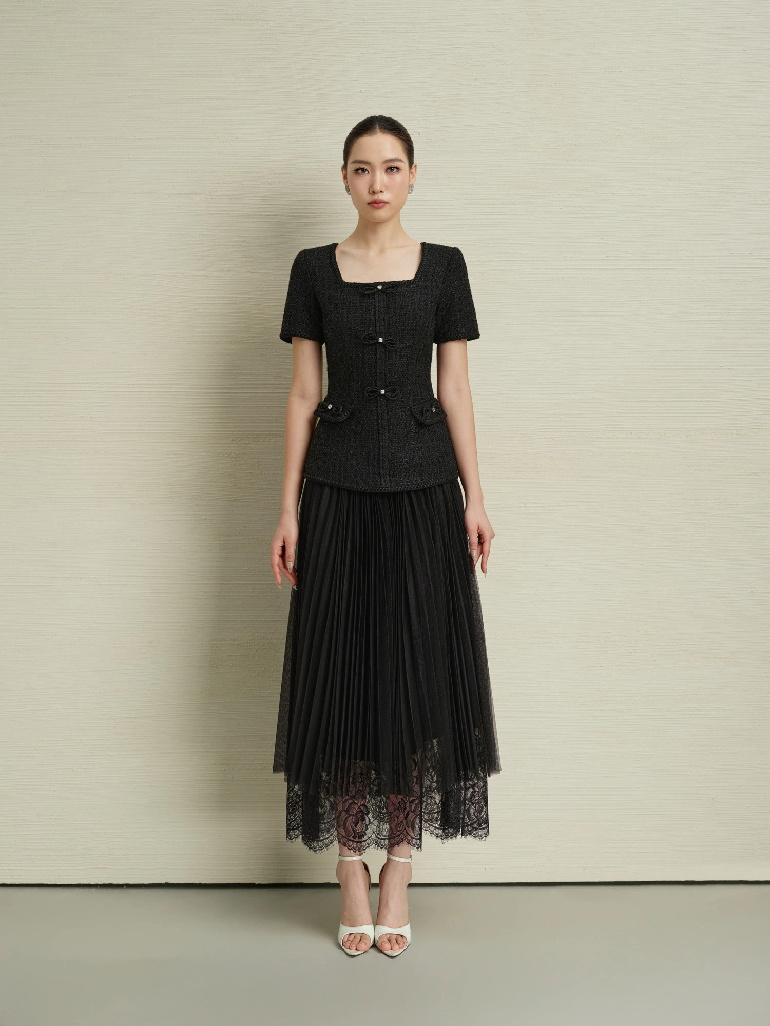 ÁO TWEED PEPLUM ĐÍNH NƠ - Image 4