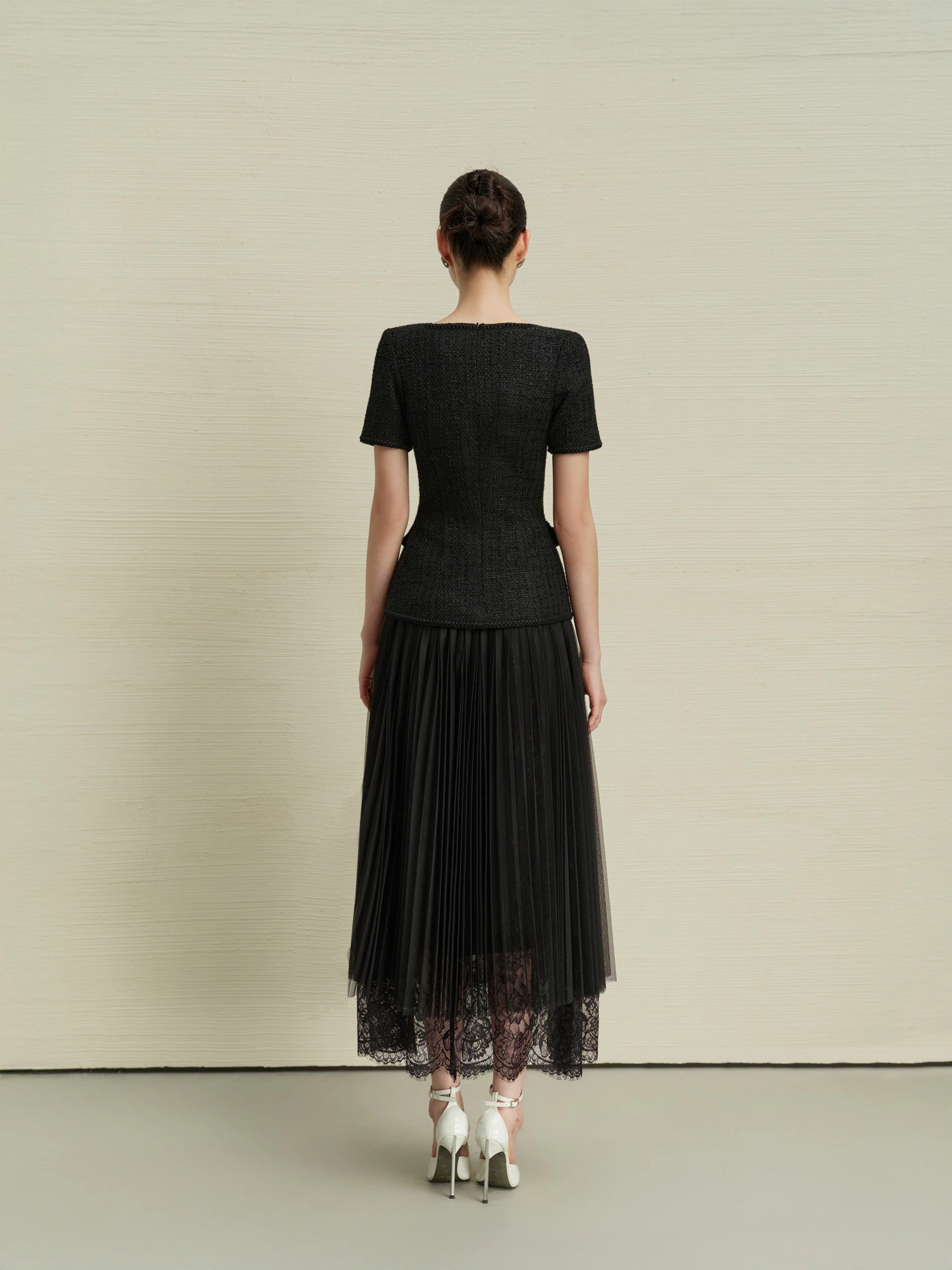 ÁO TWEED PEPLUM ĐÍNH NƠ - Image 2