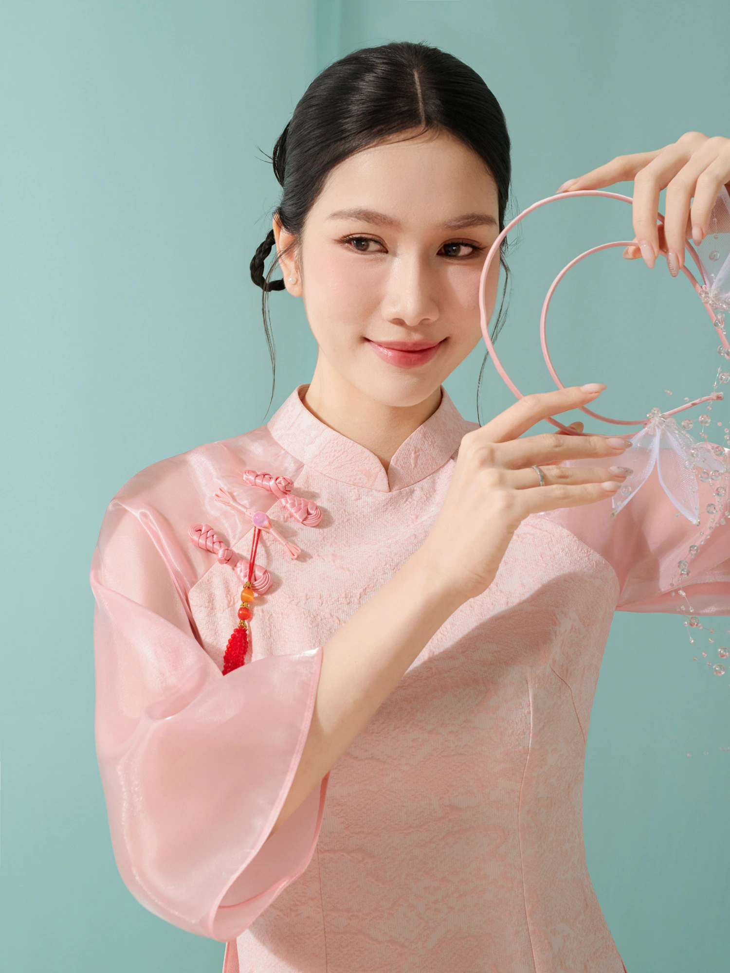 ÁO DÀI TRUYỀN THỐNG HỒNG PASTEL - Image 6