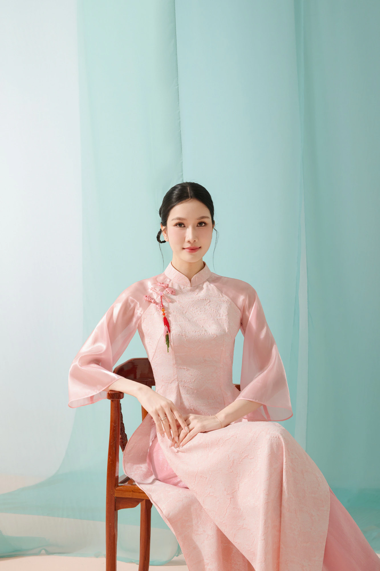 ÁO DÀI TRUYỀN THỐNG HỒNG PASTEL - Image 7