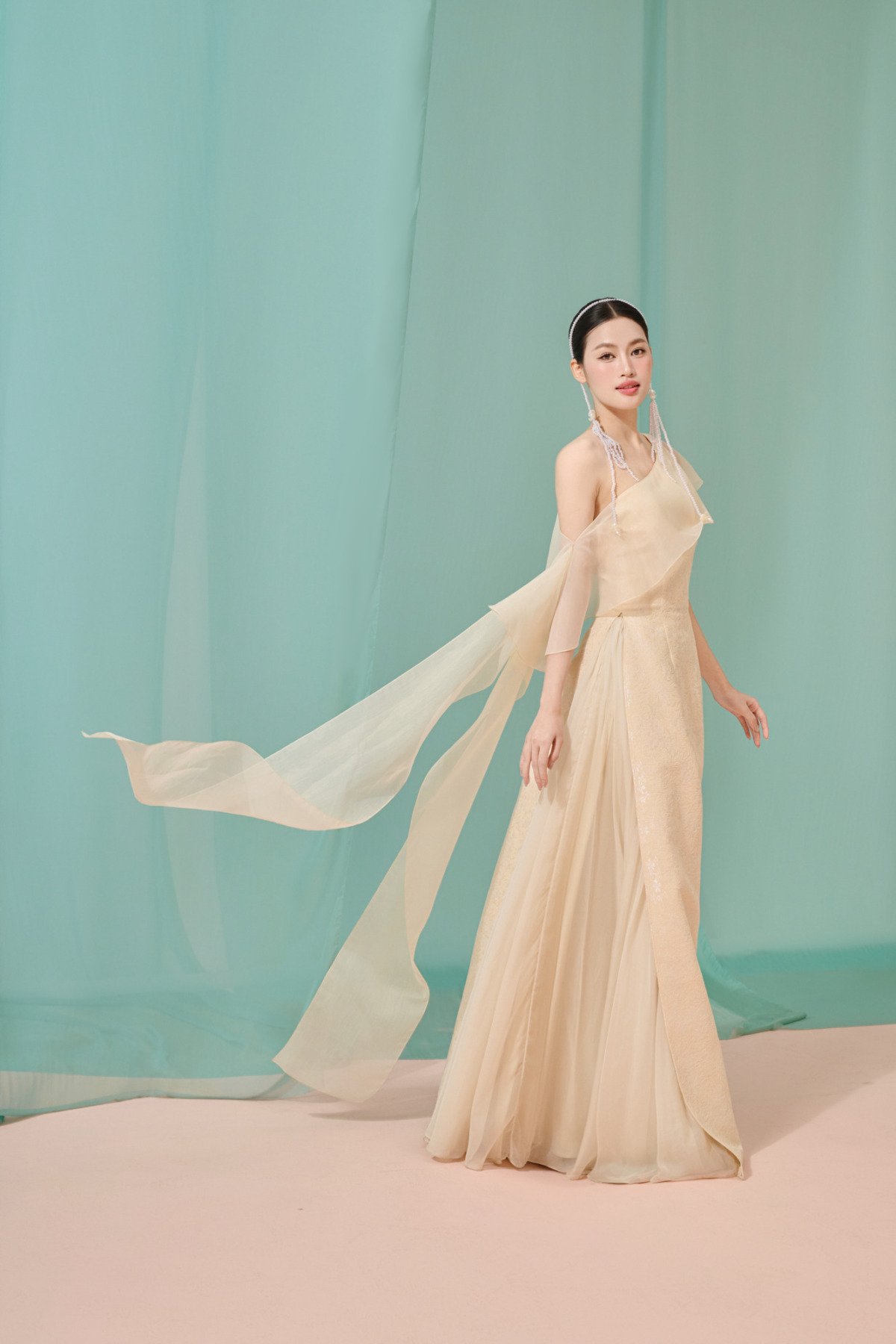 ÁO DÀI LỆCH VAI CHIFFON CAO CẤP