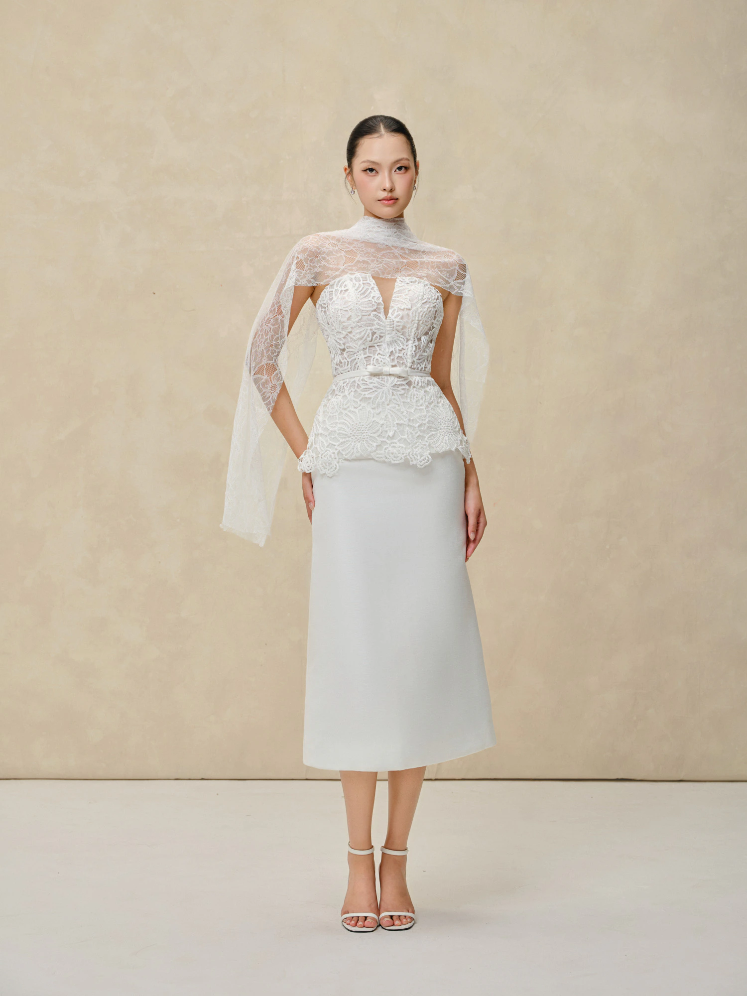 Set váy corset ren hoa