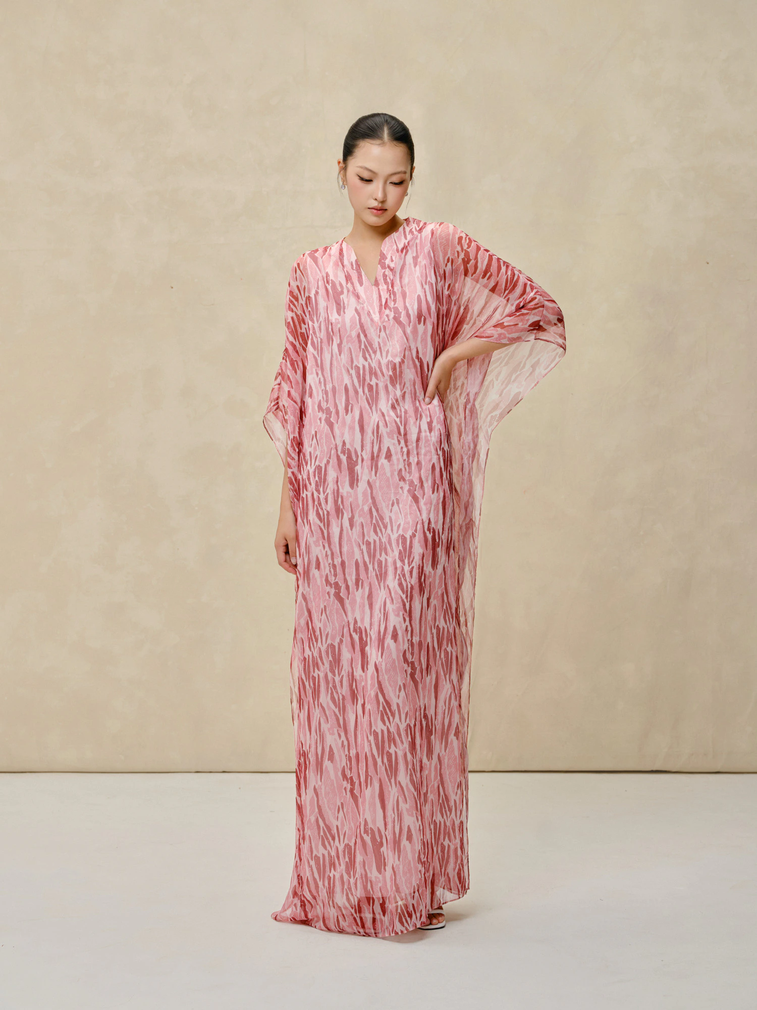 Kaftan Nude Rose Dress - Image 7